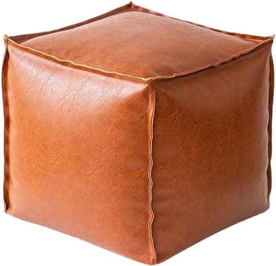 Voetenbank Met Opbergruimte - Opklapbare Voetsteunkruk Van 40 Cm | Opbergdoos Kunstleer Voetsteunkruk | Voetenbankkruk, speelgoedkist, opbergdoos met deksel, voetenbank voor woonkamer, zwart en bruin