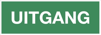 Uitgang sticker met tekst 200 x 75 mm