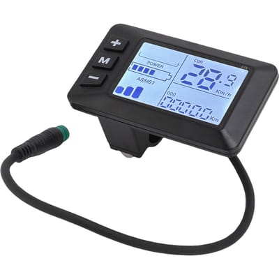 Elektrische Fiets LCD Display 5 Kleuren Regenbestendige Connector Nauwkeurige Snelheidsregeling Elektrische Scooter Paneelscherm black