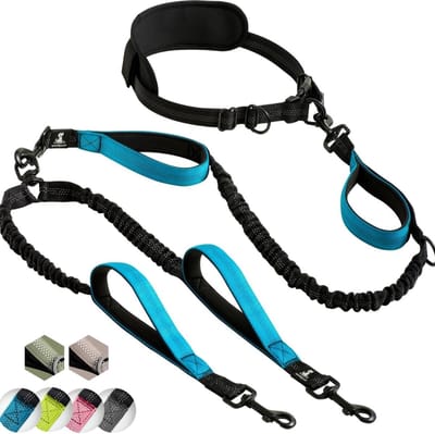 Stunq® Verstelbare Joggingriem voor Honden met Reflecterende Stiksels en Buikriem, 2-in-1 Functie