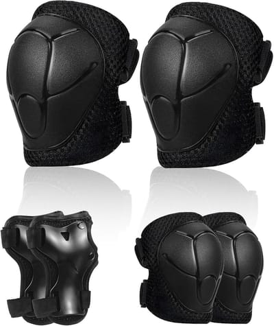 Kinderbeschermers Set - Veiligheidspakket - Buitensporten - Compleet 6-delig - 3-12 Jaar - Zwart