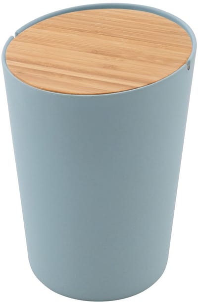 Aanrecht afvalbakje met deksel en grote vulopening - blauw 3L