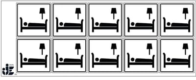 Hotel sticker | 5 x 5 cm - 10 stuks per vel