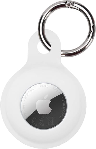 Hoesje Geschikt voor Apple AirTag 2 Sleutelhanger Hoesje Siliconen Hanger - Hoesje Geschikt voor Apple AirTag 2e generatie Hanger Sleutelhanger Hoesje - Wit