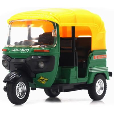 Indiase Driewieler Legering Speelgoed Jongen Simulatie Legering Auto Model Kinderen's Regeneratieve Speelgoedauto Auto Auto Ornament