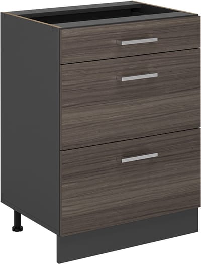 Vicco R-Line Keukenonderkast – 60 cm met laden, zonder werkblad Edel grijs