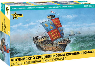 Zvezda Modelbouwpakket Schepen - 9038 Engels Middeleeuws Schip Thomas - Zeilschip Plastic - 1:72 - Modelbouw