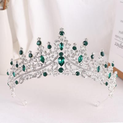 Nieuwe Bruidskroon Barok Sfeervolle Strass Verjaardag Kroon Prestaties Haaraccessoires Trouwjurk Accessoires gray