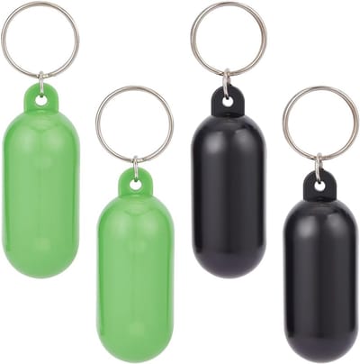 SnelShoppen - Drijvende Plastic Sleutelhangers in Pill Vorm - 4 Stuks - 9 cm - Ideaal voor Navigatie, Vissen, Zeilen en Buitensporten - Beschikbaar in