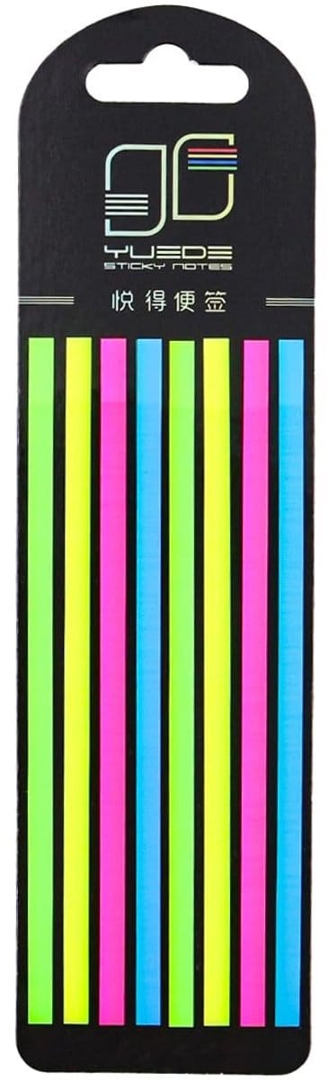 Dailygoods- Notitiepapier Fluorescerend - Vlaggen Tabs - Sticky Notes - Beschrijfbare Labels - Kantoor Marker Strips - 4 Stuks - Markeerstiften
