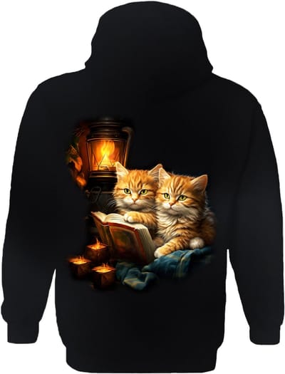 Red Kittens By Candlelight The Coloured House Hoodie S
