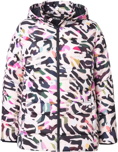 Ulla Popken - Dames - HYPRAR doorgestikte jas waterafstotend capuchon gerecycled - Lichtbeige - Maat 46+