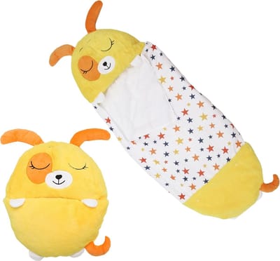 Slaapzak - Slaapzak kind - 2 in 1 - Met kussen - Geschikt tot 150 cm - Maat L - Kinderslaapzak Hond