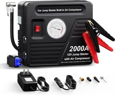 Jumpstarter met compressor - Jumpstarter voor auto - Starthulp - Jumpstarter powerbank
