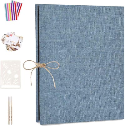 Scrapbook met 60 Zwarte Pagina's, Herbruikbaar Memory Book voor Familiealbums en Gastenboeken, Perfect als Verjaardag of Kerstcadeau voor Jongens en Meisjes