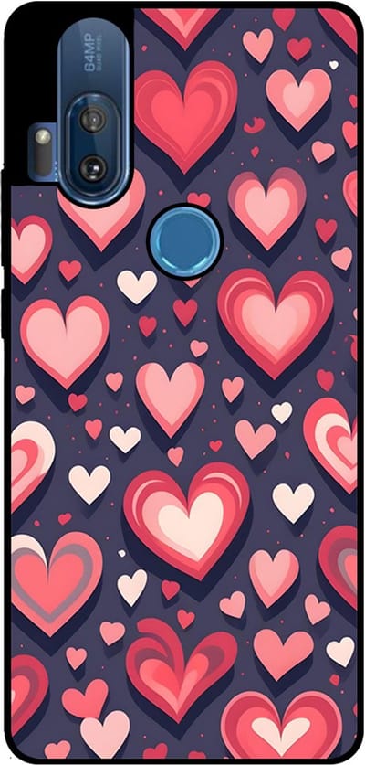 Smartphonica Telefoonhoesje Geschikt voor Motorola One Hyper met Hartjes Opdruk - TPU Backcover Case With Heart Design geschikt voor Motorola One Hyper