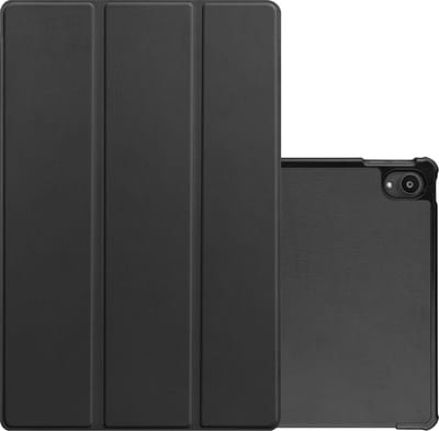 Hoes - Geschikt voor Lenovo Tab P11 - Dun & Stevig - Trifold Bookcase - Hard Cover - Hardcover Book Case - Tablet Hoesje - Zwart