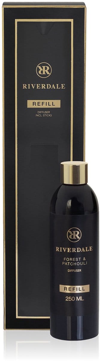 Riverdale - Navulling - Forest & Patchouli - 250 ml - Zwart - Subtiele geurverspreiding