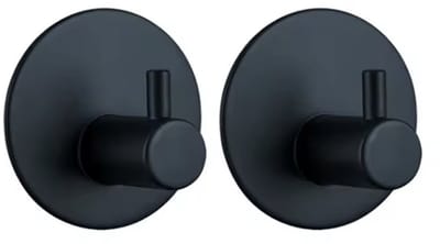 Zelfklevende haakjes - Zwarte rondje handdoekhaak - 45MM - Zwart - Zelfklevend - 2 stuks - Badkamerhaakjes - Keukenhaak - Handdoekhaak - CHPN