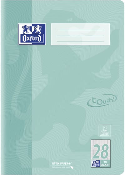 Oxford schoolschrift Touch Pastel, DIN A4, liniatuur 28, gelinieerd, groen