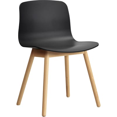 HAY About a Chair AAC 12 - black 2.0 - lak op waterbasis - Standaard glijders kunststof