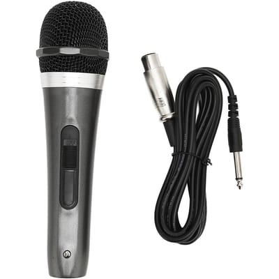 Microphone filaire 6,5 mm, microphone dynamique à main à isolation phonique avec câble de 3 mètres pour haut-parleur