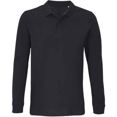 SOLS Unisex Adult Planet Poloshirt met lange mouwen (Zwart)