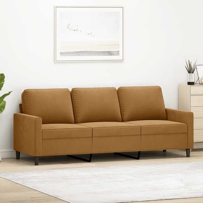 vidaXL - Driezitsbank - 180 - cm - fluweel - bruin