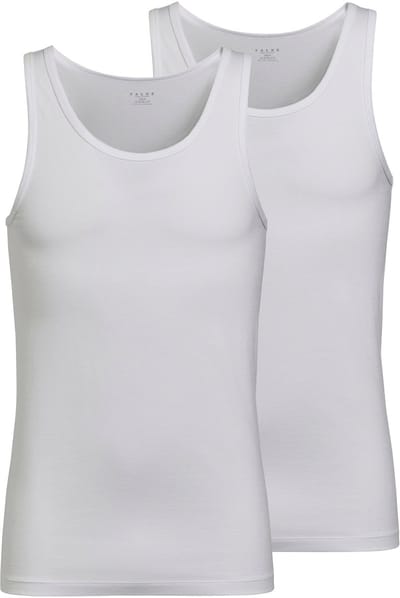 FALKE Daily Comfort 2-Pack huidvriendelijk elastisch katoen top van onderlaag heren wit - maat S