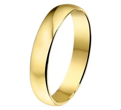 Geelgouden Ring A404 - 4 mm - zonder steen 4003664 19.75 mm (62)
