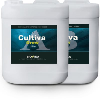 HYDRO CULTIVA GROW A+B 5 Ltr. Groei (set) plantvoeding. • hydrocultuur • voeding planten • A+B voeding planten • groeivoeding aarde • vegetatieve fase • hydrocultuur • plantenvoeding • coco voeding • professionele plantenvoeding