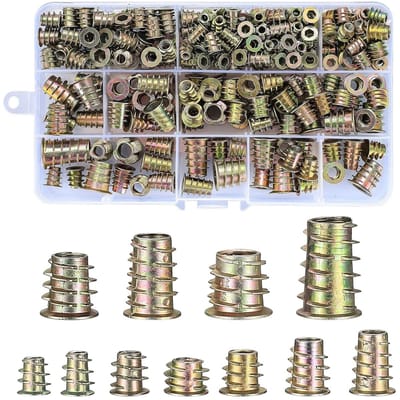 230 Stuks Schroefmoeren M4 M5 M6 M8 M10 - Zinklegering Schroefverbindingen voor Houtbewerking en Meubelmontage
