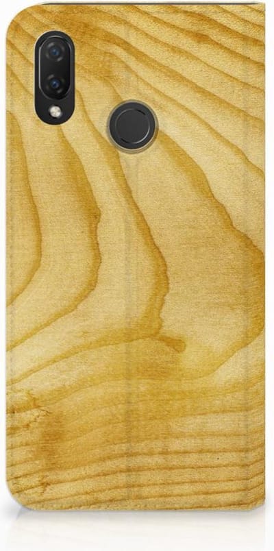 Huawei P Smart Plus Book Wallet Case Licht Hout