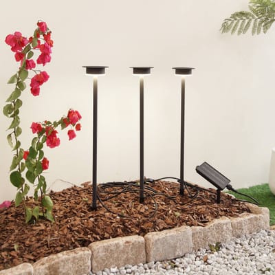 Lindby - Sfeerverlichting buiten - 1licht - Aluminium, kunststof - H: 52.5 cm - zwart - Inclusief lichtbron