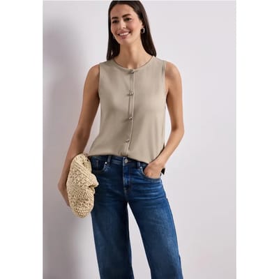 Jersey gilet met ronde hals