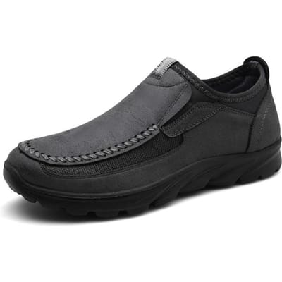 Heren Casual Schoenen Zachte Loafers Sneakers Nieuwe Mode Handgemaakt Retro Vrije Tijd Loafers Schoenen Leer Luxe Designer Herenschoenen 39 grijs