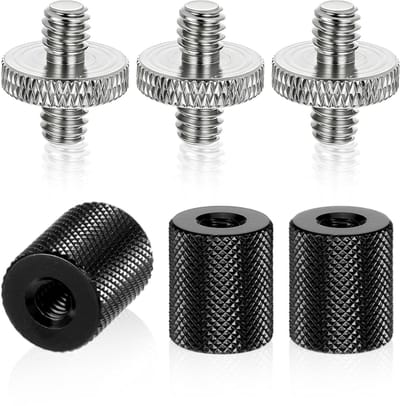Statief Draadadapter Set - Camera Schroefadapter - Apparatuur Bevestigen - Set van 6 stuks - 1/4 inch - Zwart Zilver