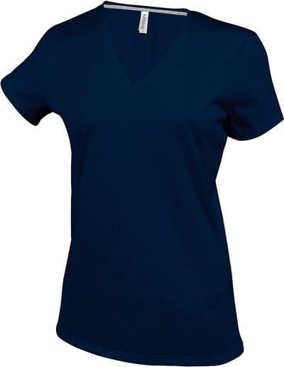 Kariban Dames/dames Feminine Fit Korte Mouwen V Hals T-Shirt (Marine)