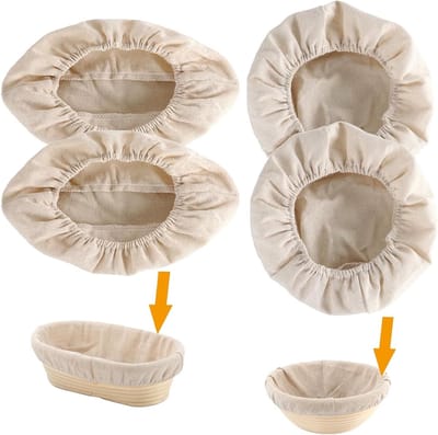 4 x Ronde Deegmand Inserts voor Brood, Ademend Fermentatiefilm voor Bakken, Perfect voor Thuis en Professionele Bakkerijen