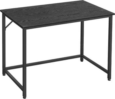 Hoppa! Computerbureau, klein bureau en werkstation, bureau voor thuiskantoor, studeerkamer, slaapkamer, 50 x 100 x 76 cm, industriële stijl, metalen frame, zwart