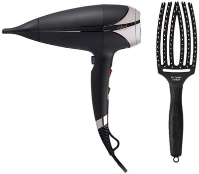 ghd Helios Föhn Black + Olivia Garden Fingerbrush Combo Black Medium