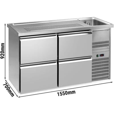 GGM Gastro Biertheke Premium PLUS - 1550x700mm - 4 Schubladen