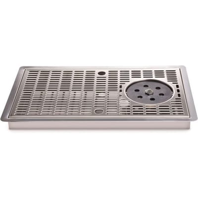 Afdruipschaal Roestvrij Staal 430x245x30mm met Glazen Douche voor Bar