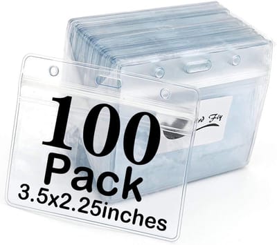 Naam Tag Badge Houders - ID Kaarthouders - Kaarten Beschermen - Waterdicht PVC Materiaal - 9.5 x 6.5 cm - Transparant