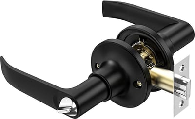 1 Pcs Lever Handle Lock met Sleutels, Interne Deurknop Set, Privacy Knop Lock voor Toegang en Veiligheid - Zwart, Geschikt voor Binnen- en Buitendeuren