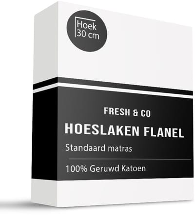 Dekbed-Discounter - Fresh and Co Hoeslaken 90 x 200 cm - Verkoelend Katoen Flanel - Geschikt voor matrassen tot 25 cm hoog - Wasbaar op 30 graden - Strijkvrij - Taupe