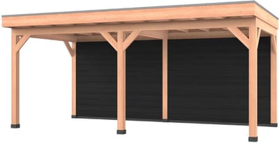 Douglas overkapping, 600 x 300, met zwarte achterwand, Westwood Comfort Premium