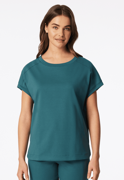 Shirt met korte mouwen van gemerceriseerd interlock, groen - Mix+ Relax 34