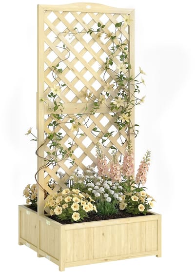 Outsunny Multifunctioneel Tuinbed - Vurenhout - 73 x 70 x 170 cm - Natuurlijke houtafwerking