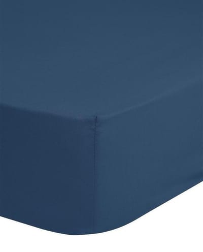 Good Morning hoeslaken effen kleur - 1 persoons 90x220 cm - Denim - 100% Katoen renforce